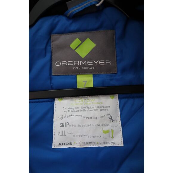 Obermeyer 61076-23003 Kid's Sz 7 Stone/Blue Altair Insulated Snow Jacket - Picture 4 of 16